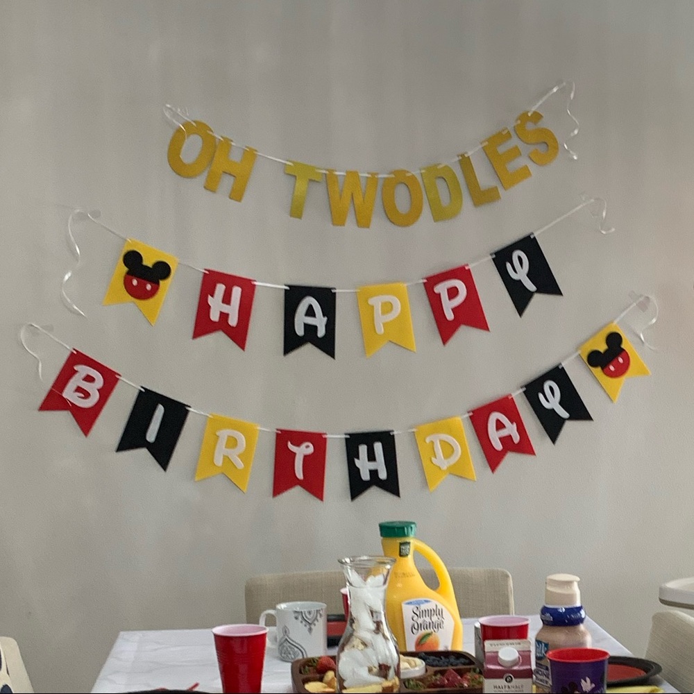 Mickey Happy Birthday Banner (Oh TWOdles)